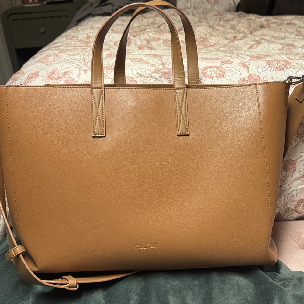 CALPAK-Haven 16" Laptop Tote Bag in Toffee